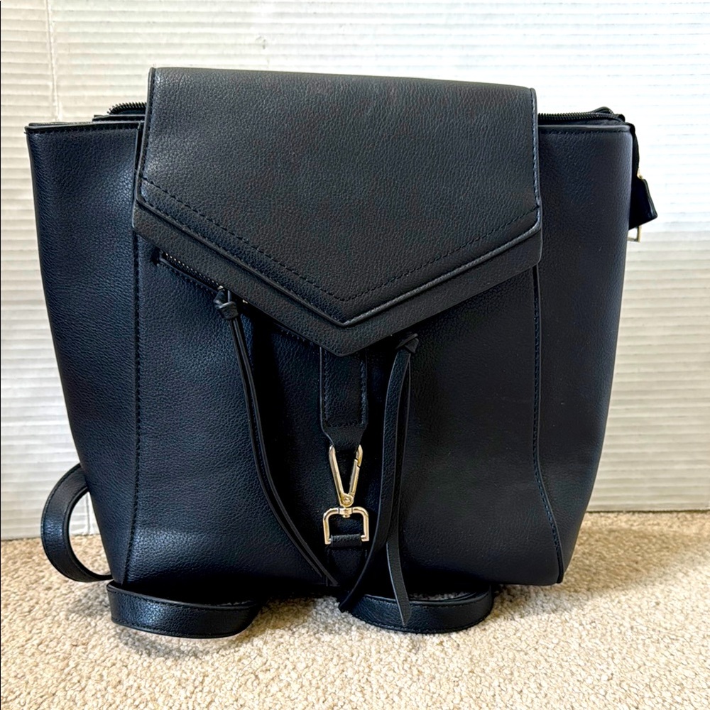 MELIE BIANCO Black Backpack Size Medium Excellent Condition